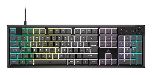 Corsair K55 CORE RGB full-size gaming keyboard, black, wired USB connection