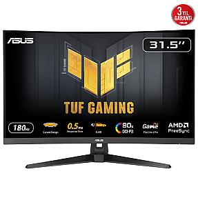 ASUS TUF Gaming VG32WQ3B monitor front view showing 31.5 inch curved Quad HD gaming display