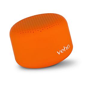 Veho M3 orange Bluetooth speaker front view with control buttons