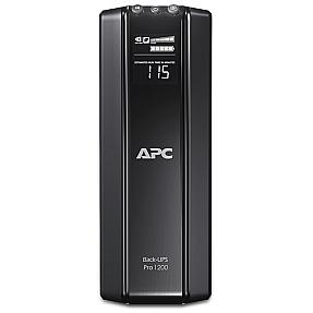 Black APC 720W UPS showing LED status indicators