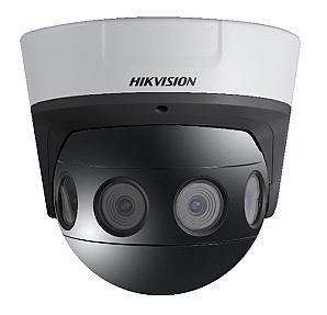 Hikvision DS-2CD6924F-IS wired IP security camera mounted on outdoor ceiling