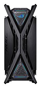 ASUS ROG Hyperion GR701 full tower gaming PC case black front view with RGB lighting panel