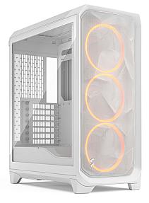 Fractal Design Meshify 3 White RGB TG Clear Tint Front View