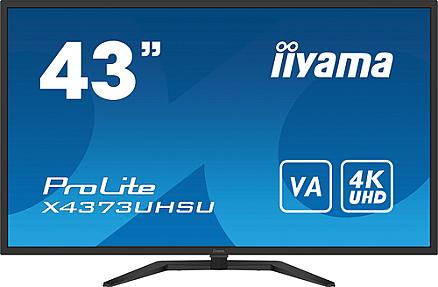 iiyama ProLite 43-inch 4K Ultra HD monitor with 3840 x 2160 resolution in black