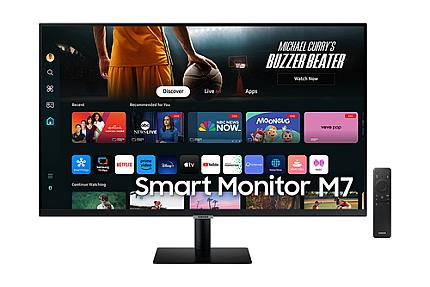 Samsung M70D 32-inch 4K Ultra HD Smart Monitor with 3840 x 2160 resolution in black
