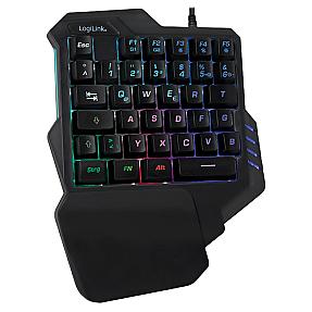 LogiLink ID0181 mini wired gaming keyboard with LED backlight