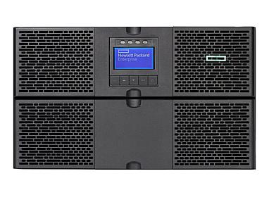 Rear panel of HPE R8000 UPS displaying input and output ports