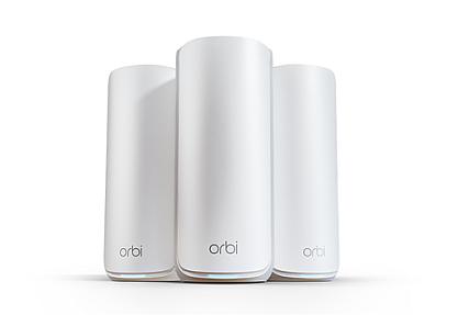 NETGEAR Orbi 870 Wi-Fi 7 tri-band mesh system in white for whole-home wireless coverage