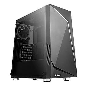 ntec NX300 Black mid-tower PC case with tempered glass and ARGB fan