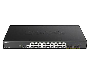 D-Link, 24-port Gigabit PoE with 4x 10G SFP+, 370Watts, L3, Smart Managed Switch