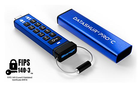iStorage datAshur PRO+C 32GB AES 256-bit PIN 310MB/s Secure USB-C Flash Drive