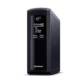 Front view of CyberPower VP1200EILCD showing LCD and buttons