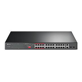 TP-Link, 24-Port 10/100Mbps + 2-Port Gigabit PoE+, Unmanaged Switch