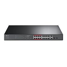 TP-Link, 16-Port 10/100Mbps, 2Port Gigabit PoE Fast Ethernet Unmanaged Switch