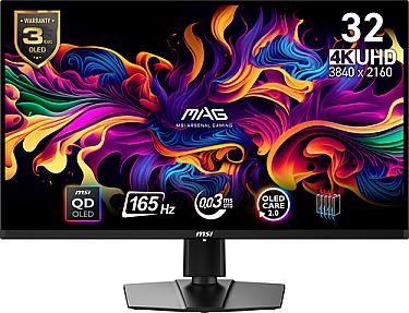 MSI MAG 321UP QD-OLED 31.5-inch 4K Ultra HD gaming monitor with QD-OLED display and 3840 x 2160 resolution in black