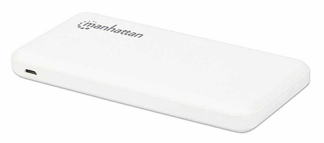 Manhattan 10000 mAh powerbank front view with LED battery indicators
