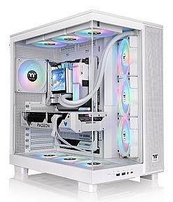 Thermaltake View 380 XL TG ARGB white gaming PC case with tempered glass panels