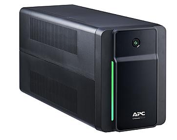 APC Back-UPS 1600VA tower UPS showing black unit with 6 IEC C13 outlets