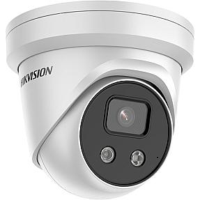 Hikvision DS-2CD2366G2-IU camera mounted on a white ceiling indoors