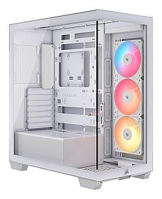 Corsair 3500X RS-R ARGB white gaming PC tower with tempered glass side panel