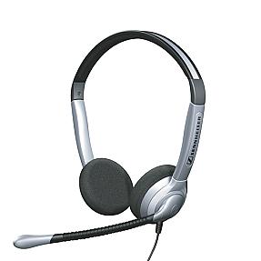 Sennheiser SH 350 binaural headset with noise-canceling microphone and open-back ear cups for clear office calls
