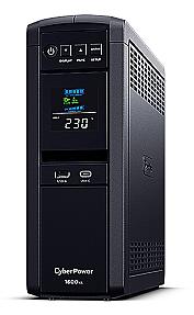 CyberPower CP1600EPFCLCD 1.6kVA tower UPS front LCD panel view