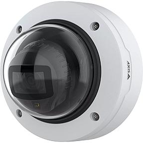 Axis P3278-LV 8 MP IP Security Dome Camera mounted on a black ceiling indoors
