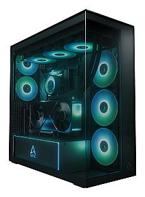 ARCTIC Xtender VG Black E ATX PC case with tempered glass side panels and high airflow gaming design