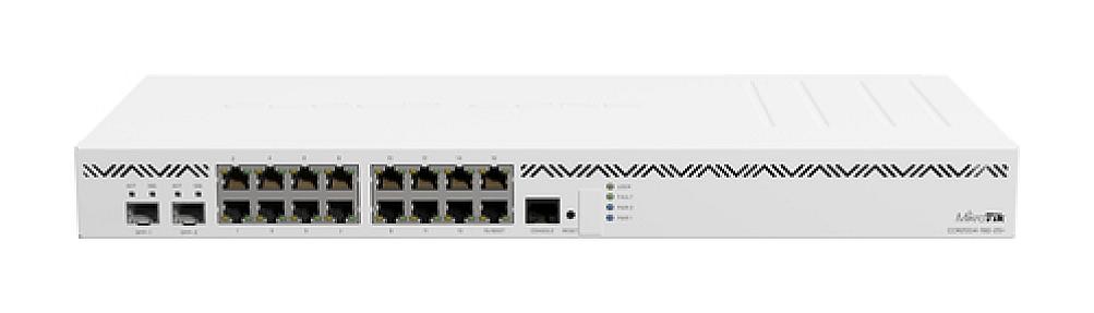 Mikrotik CCR2004-16G-2S+ Gigabit Ethernet router with Ethernet WAN white network device