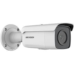 Hikvision DS-2CD2T66G2-4I dome camera mounted on a white ceiling for indoor and outdoor surveillance