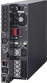 Side view of Eaton 9PX 3 kVA online UPS showing C13 and C19 ports