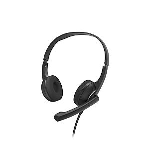 Hama HS-P150 V2 wired headset with padded mesh earpads in black