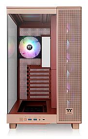 View 380 XL TG ARGB PC case showing four pre-installed ARGB fans