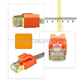 2M Flat Shielded 4 Pair 10Gbps RJ45 Cat7 Ethernet Cable