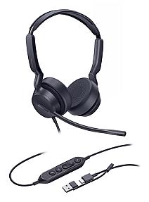 Yealink UH42 Dual UC USB A headset black binaural design for office calls