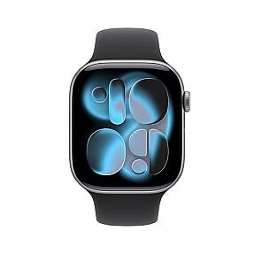 Apple Smartwatch Series 11 with magnetic charger and rubber band accessories