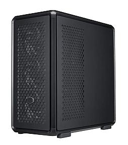 Cooler Master MasterFrame 600 black gaming PC tower with tempered glass side panel, showing internal layout