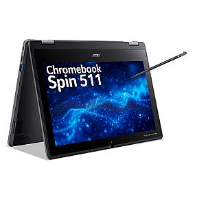 Acer Chromebook Spin 511 11.6" touchscreen 2-in-1 with Intel N100 processor, 8GB RAM, and 128GB storage for students and professionals