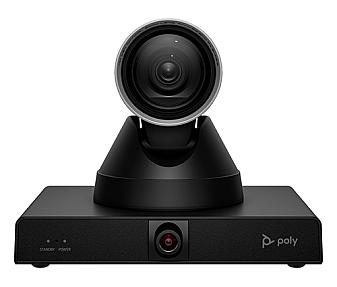 HP Poly Studio E60 4K MPTZ video conference camera front view with 12x optical zoom