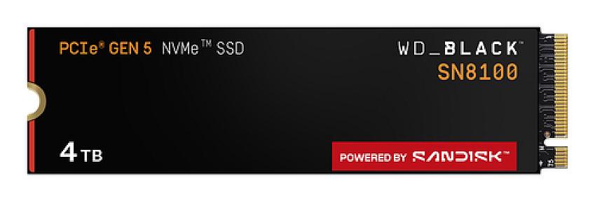 SanDisk WD_BLACK SN8100 4TB NVMe SSD photo front view showing model label