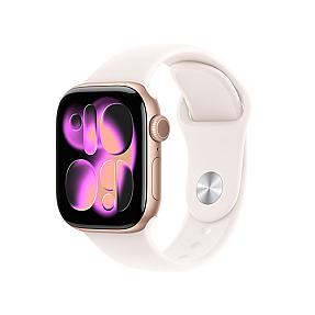 Apple Smartwatch Series 11 Rose Gold Aluminium 42mm with Light Blush Sport Band and OLED display