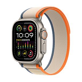 Apple Watch Ultra 2 GPS+Cellular, 49mm Titanium Case & Orange/Beige Trail Loop