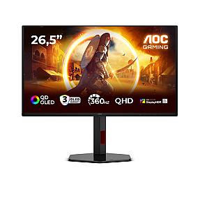 AOC G4 Q27G4SDR 26.5-inch Quad HD OLED gaming monitor with 2560 x 1440 resolution in black and red
