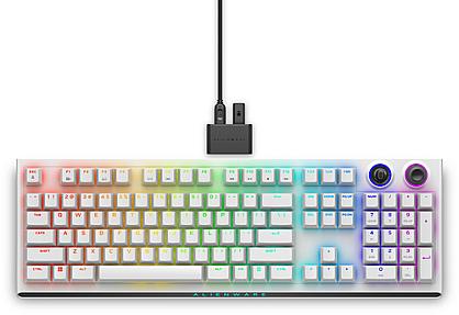 Alienware Tri-Mode AW920K, Full-size Wired & Wireless Gaming Keyboard RGB White
