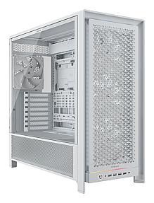 Corsair FRAME 5000D RS white gaming PC tower with tempered glass side panel