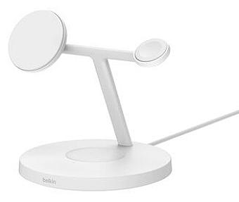 Belkin WIZ032MYWH wireless charging pad white sleek desk setup