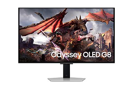 Samsung 32" Odyssey OLED G80SD, 32" Smart Gaming Monitor 4K Ultra HD OLED Silver