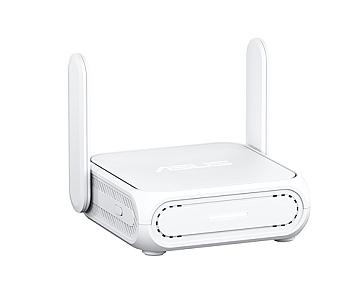 ASUS RT-BE58 Go dual-band Wi-Fi 7 portable router in white for fast wireless connectivity
