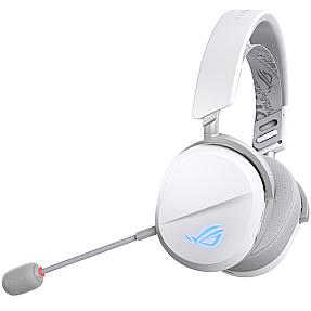 ASUS ROG Pelta wireless gaming headset white front view RGB lighting