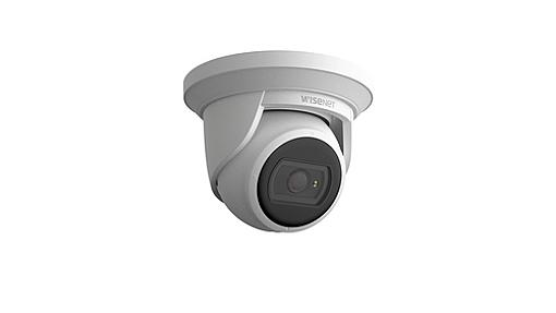 Hanwha ANE-L7012R 4 MP dome IP security camera with ceiling mount and PoE power